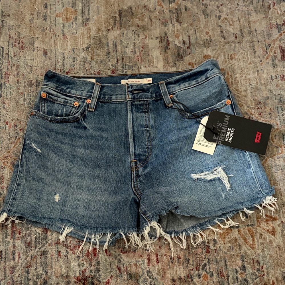 Levi's Distressed Blue Jean Shorts